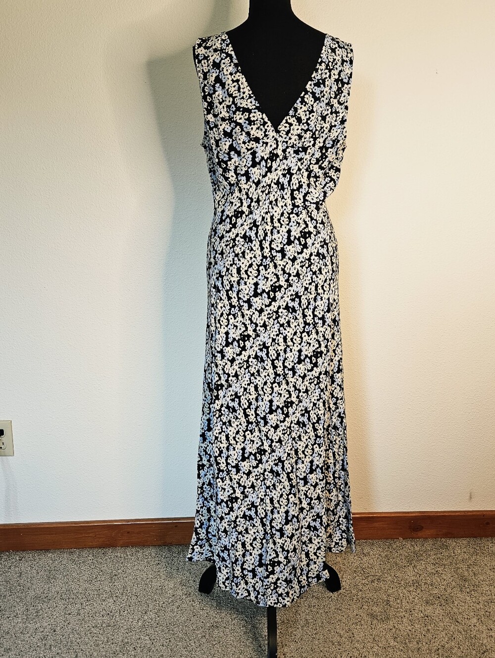Rails Audrina Midnight Meadow Floral Maxi Dress Babydoll L